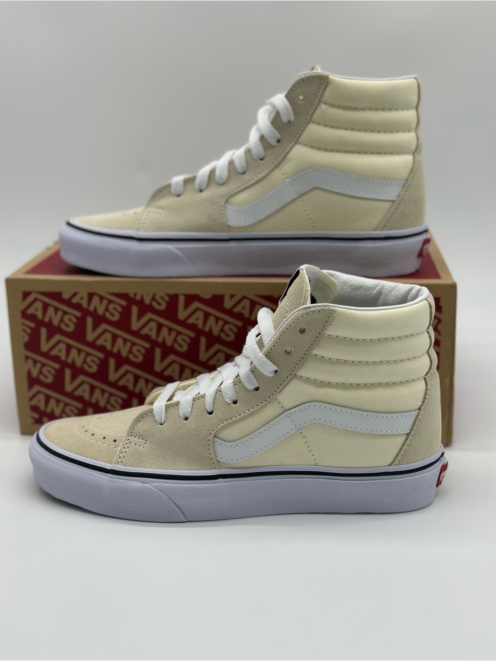 Vans Sk8-Hi Cream & White High Top Sneakers